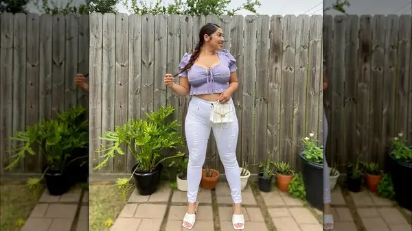 Woman wearing square toe heels