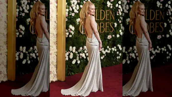 Nicole Kidman in a silver dress on the red carpet