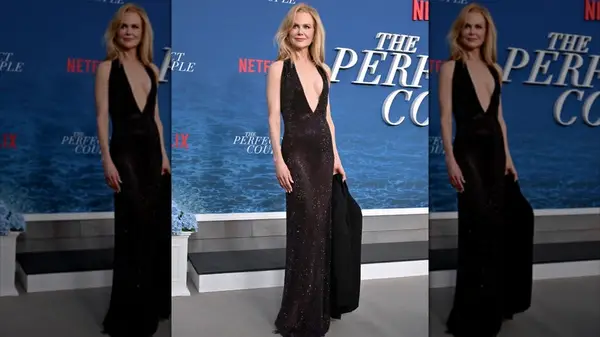 Nicole Kidman at an event in a dark dress