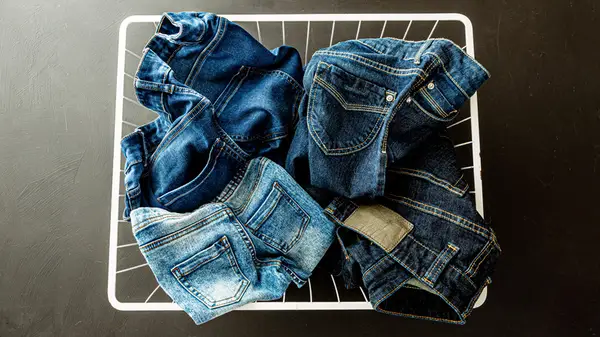 Jeans in hamper