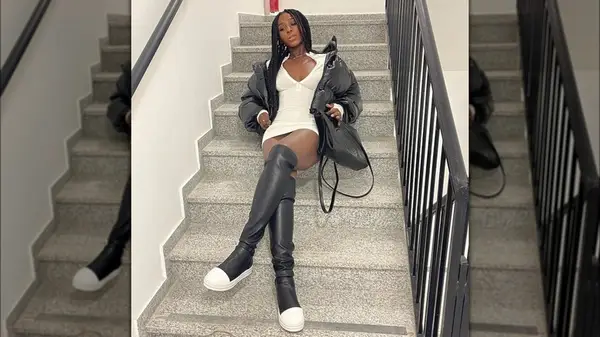 Woman wearing over the knee boots