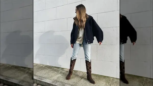 Woman wearing cowboy boots