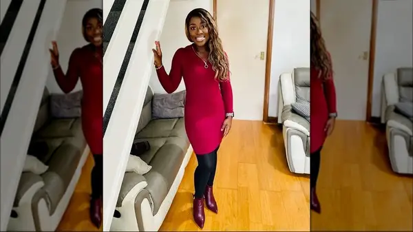 Woman wearing pointed boots