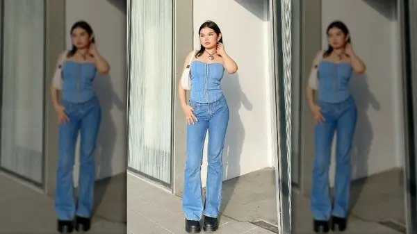 Woman in denim on denim