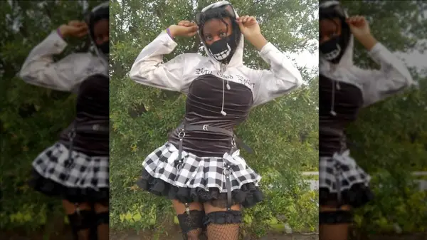 Woman in cute outfit