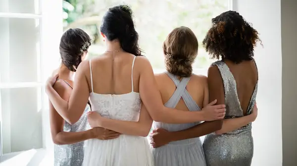 Bride and bridesmaids