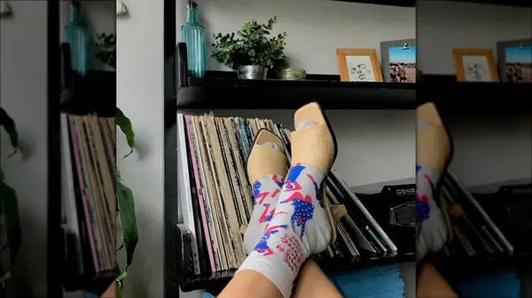 Nude heels with socks