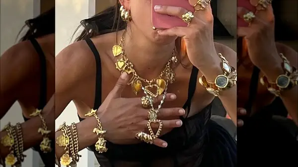 woman with gold jewelry