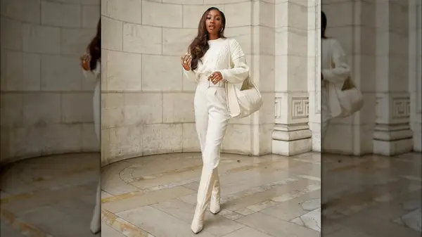 Woman wearing a monochromatic outfit