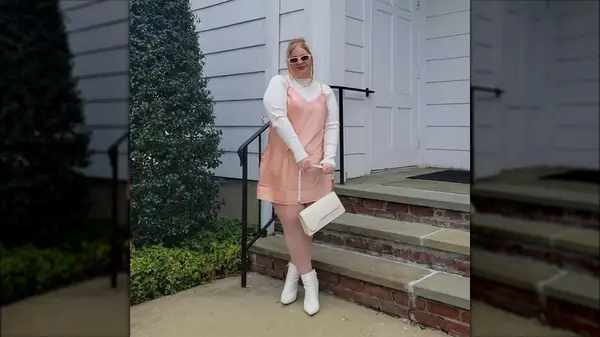 Woman in a slip dress