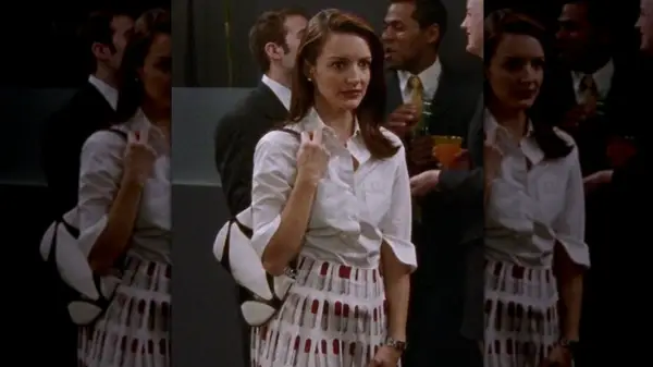 Charlotte York in the lipstick prada skirt