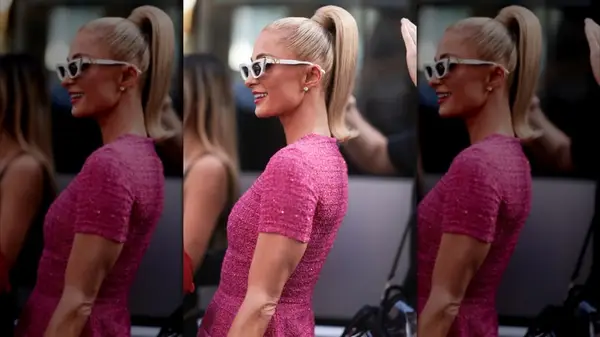 Nicki Hilton wears barbie pink