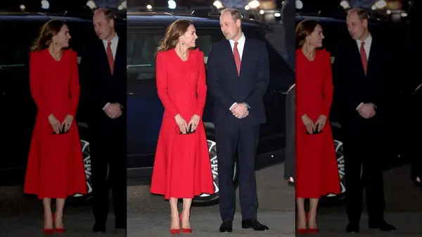 Kate Middleton in a red coat