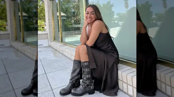 Wearing buckled boots