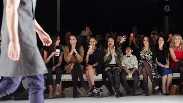 Model walking down runway