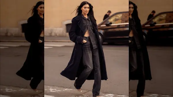 A woman in black jeans 