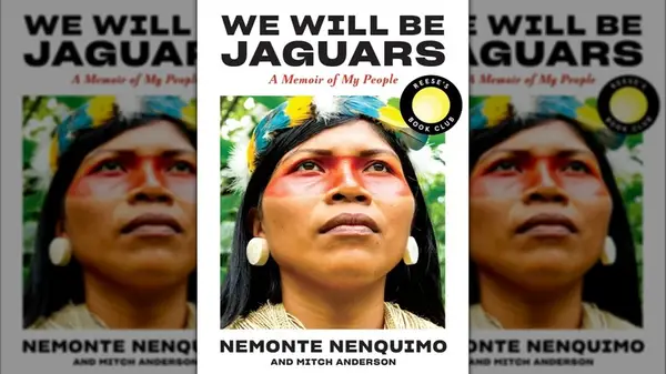 The cover of We Will Be Jaguars featuring a woman looking forward with a serious gaze