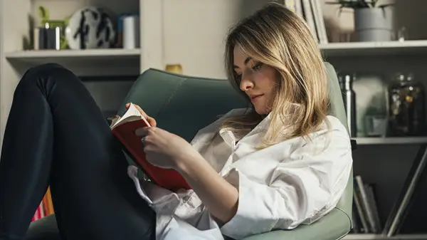 Woman reading in a chair