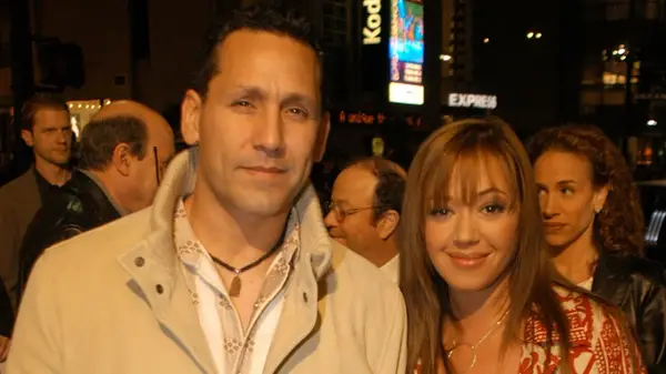 Angelo Pagan with Leah Remini in 2003