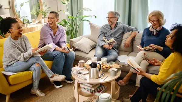 People attending a book party