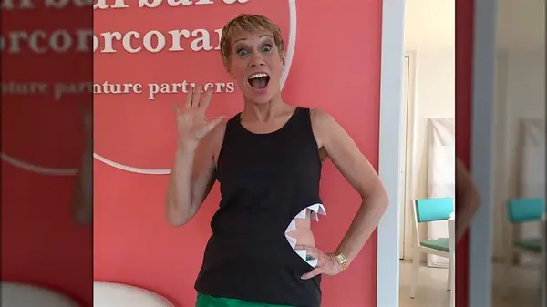 Barbara Corcoran wearing BoobyPack 