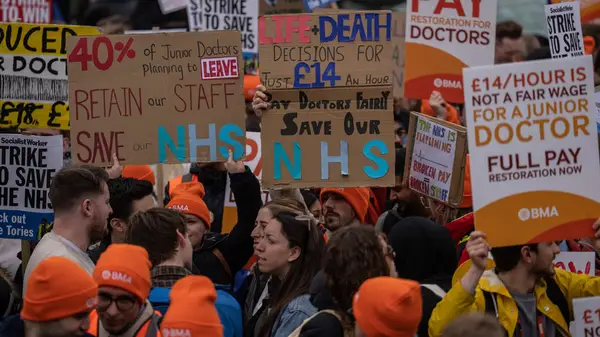 People protesting with signs