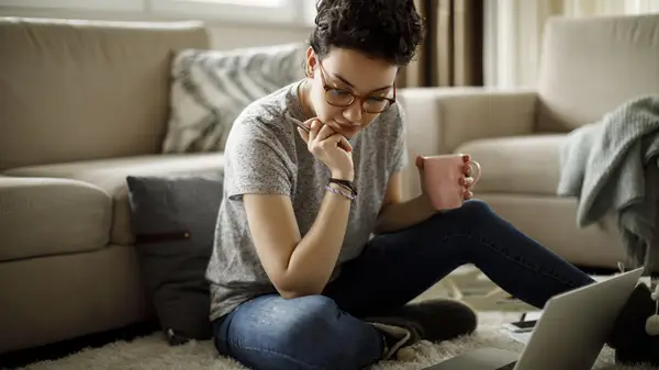 woman studies her chart