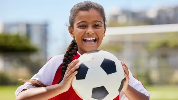 Girl with soccer ball