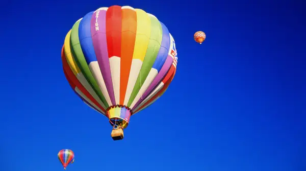 A hot air balloon in the air