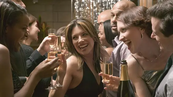 Friends celebrating the new year