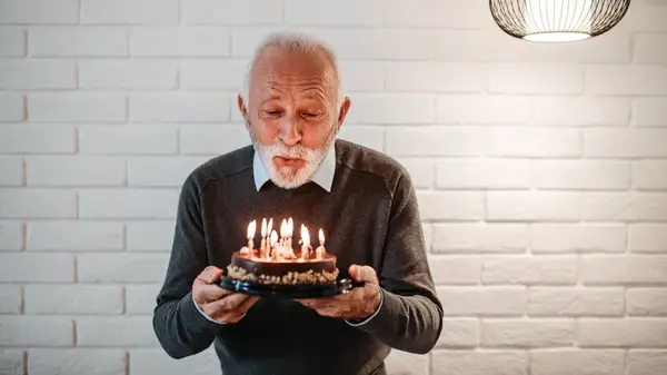 Man celebrating birthday