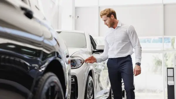 Man going car shopping
