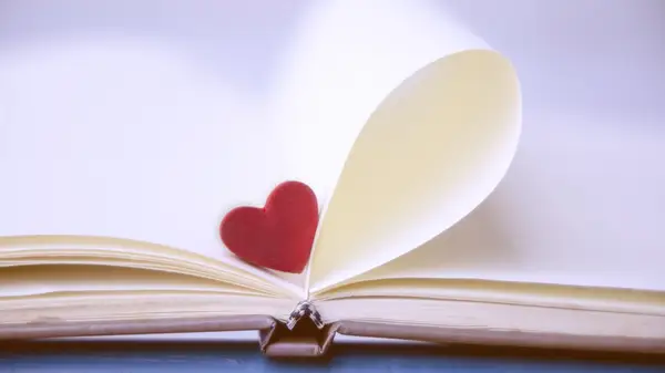 Book with heart detail on page
