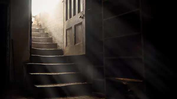 door open to basement