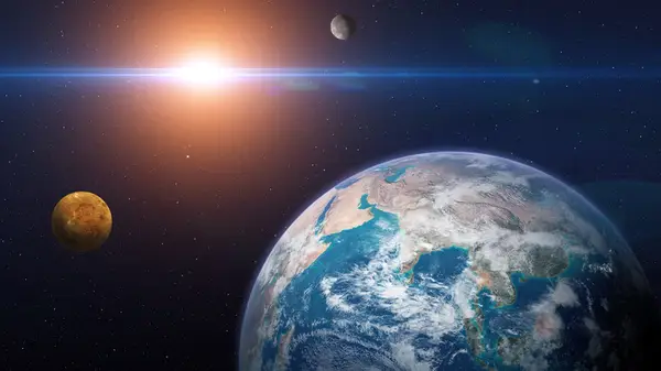 Earth, Venus, and Mercury