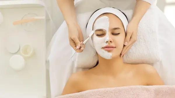 Woman getting a facial