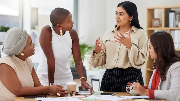 Team discussing strategy