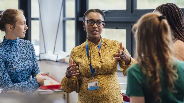 A group of women speaking