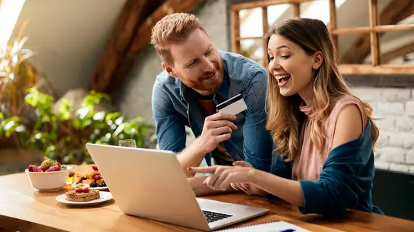 Couple doing online banking