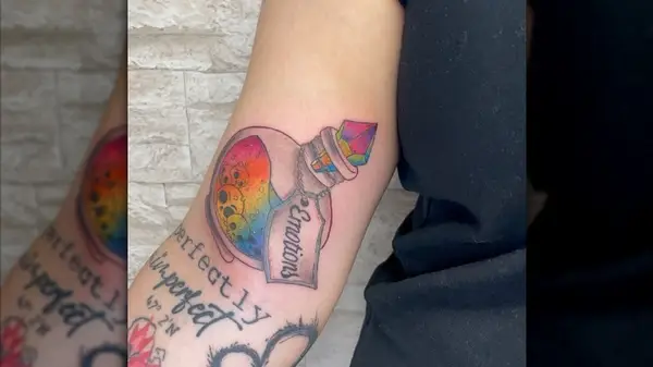 Emotions bottle tattoo