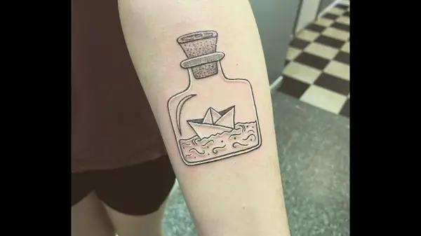 Message in a bottle tattoo