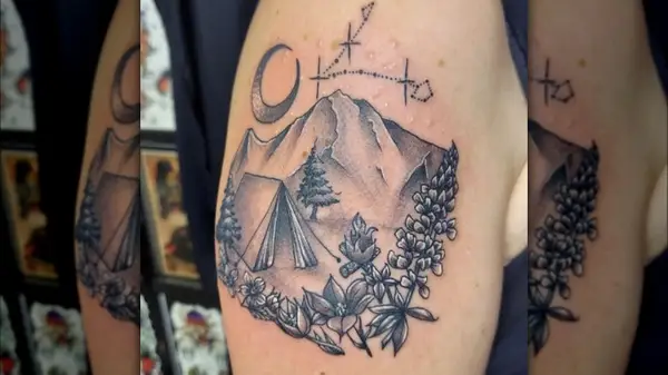 Camping tattoo