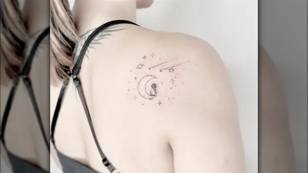 Stars and moon tattoo