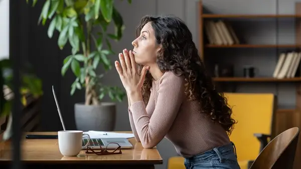 Stressed out woman working