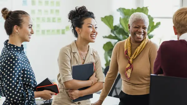 People talking and laughing together