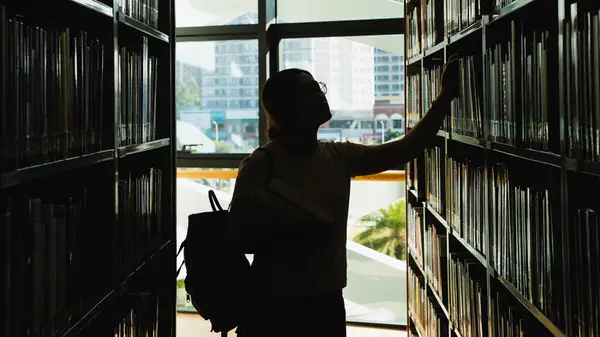 Woman at a bookstore