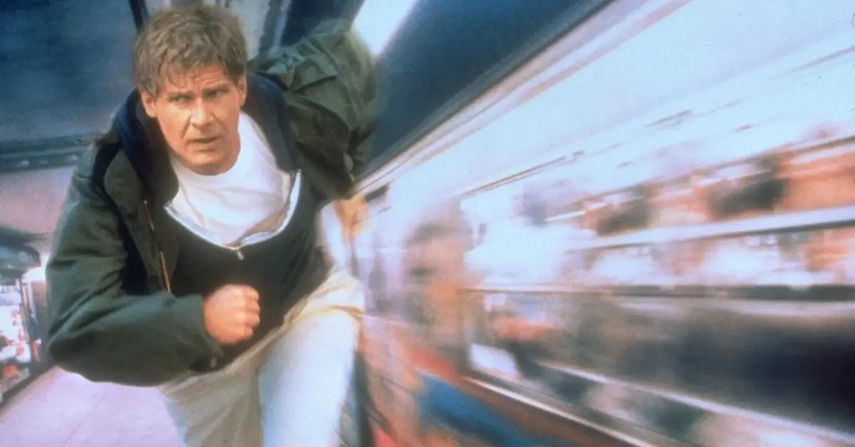 El joven Harrison Ford en la película El fugitivo