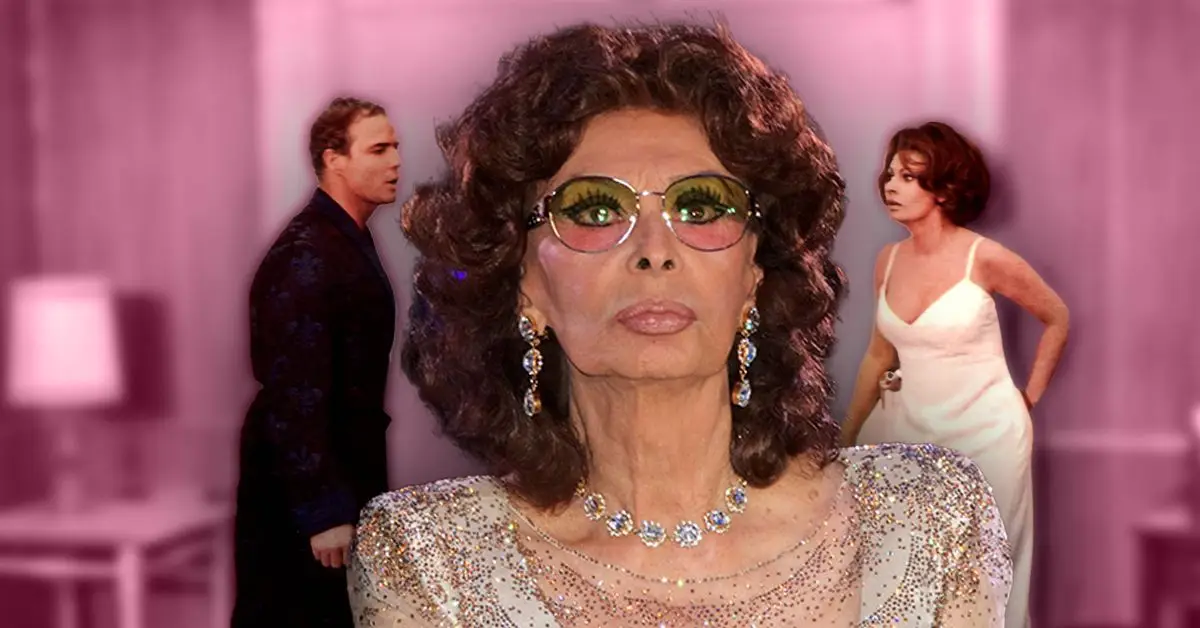 Sofia Loren i Marlon Brando al plató de la pel·lícula