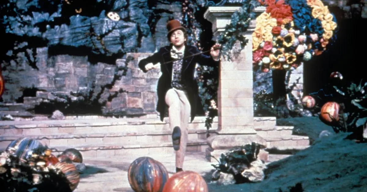 Gene Wilder com Willy Wonka a la sala de xocolata