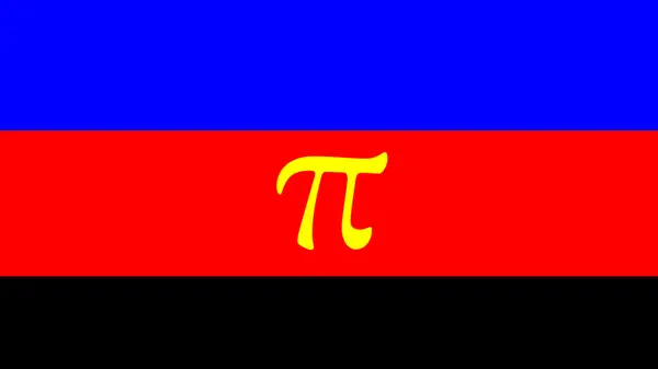 three stripe flag with pi symbol